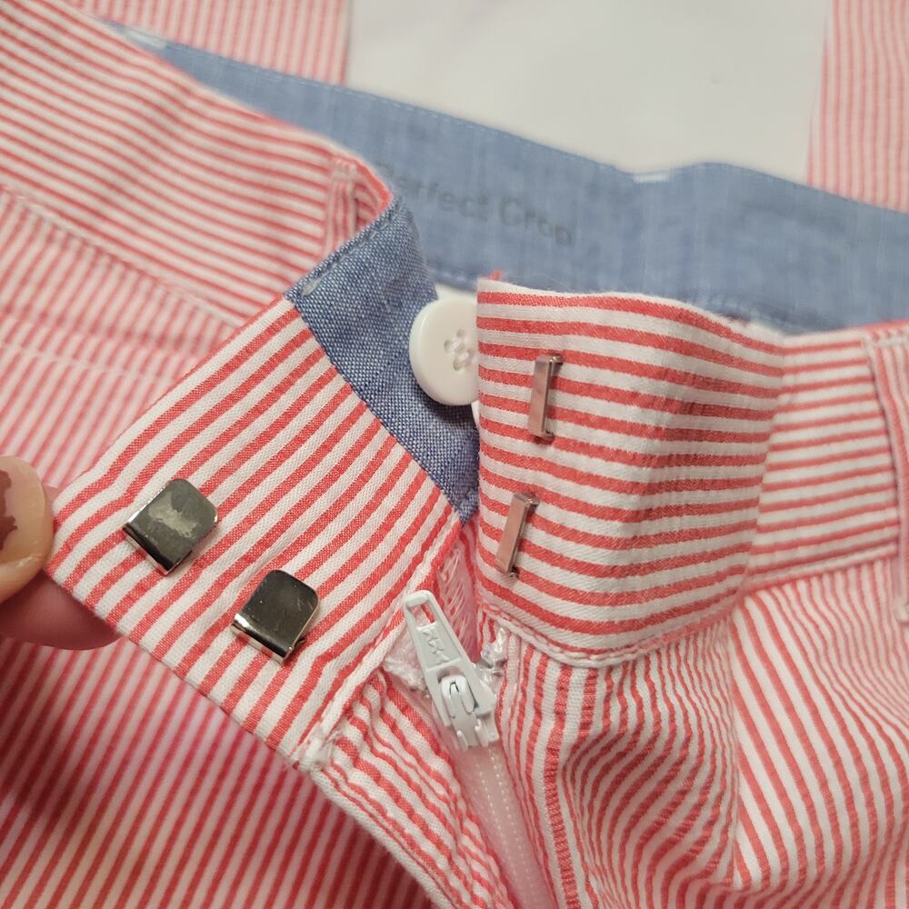 Talbots Red White Striped Perfect Crop Pants - Picture 4 of 5